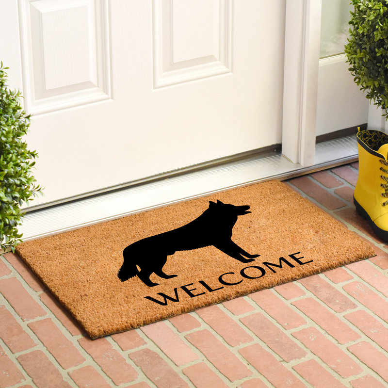 Winston Porter Lillyana Siberian Husky NonSlip Outdoor Door Mat